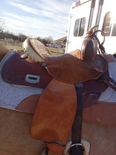 Barrel Saddle-Saddlesmith-13 Inch-Roughout-Silver trim Barrel Saddle-