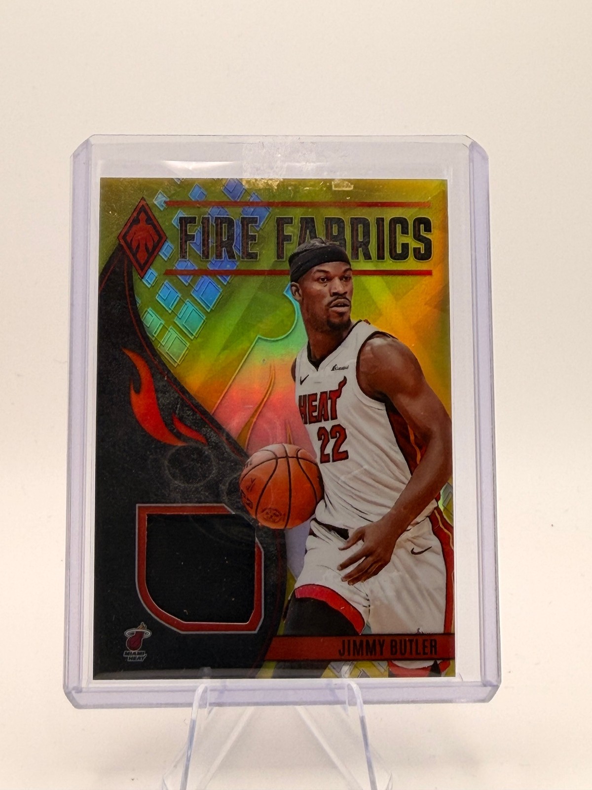 2023-24 Panini Phoenix Jimmy Butler #FF-JIM Fire Fabrics Yellow SN,Patch #/49