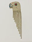 Vintage Parrot Bird Rhinestone Costume Jewelry Brooch Pin
