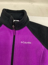Columbia Fleece Jacket Youth Girls Medium 10-12 Full Zip Purple/Black