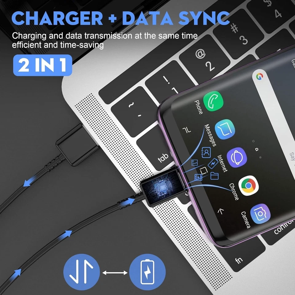 Bulk Lot USB Type C Fast Charger Cable USB C Charging Cord For Samsung Android - Image 2 of 4
