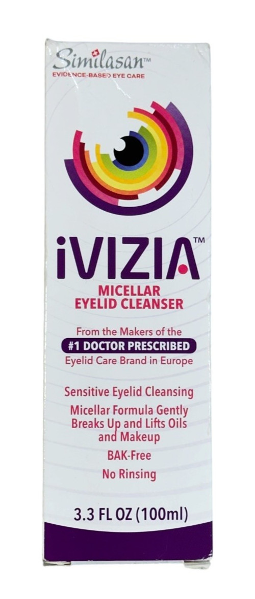Similisan iVizia Micellar Eyelid Cleanser BAK Free 3.3 oz, Exp 2/28