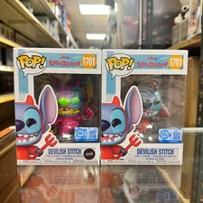 Funko Pop! Devilsh Stich Exclusive CHASE & COMMON Vinyl Figure with protector