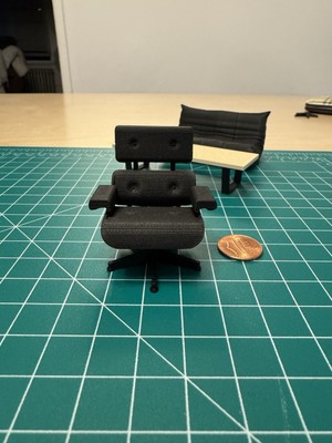 Miniature Eames Lounge Chair - midcentury modern/MCM mini furniture