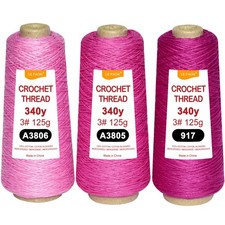 3 Cones total375g size3 Crochet Thread,100 Pure Cotton Thread Yarn for Hand ...