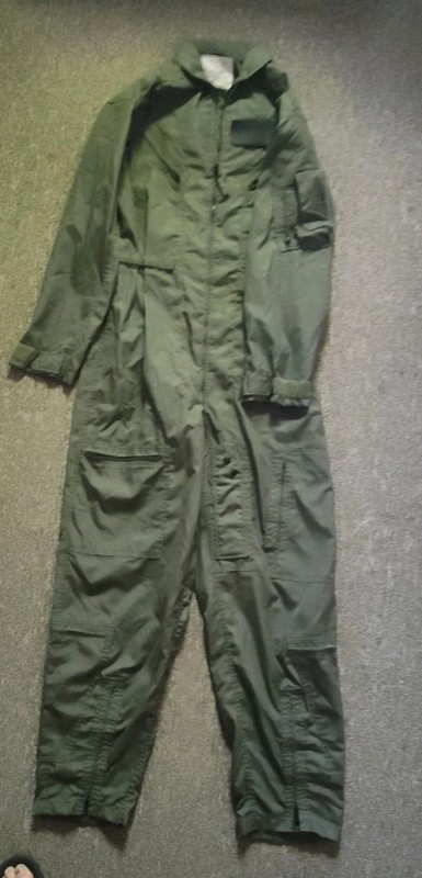 US Navy ,Coveralls CWU 27/P Flight Suit Mens 44L Grn Fire Resistant, Summer 