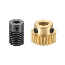 Worm Gear Set 0.5 Module 1:25 Reduction Rate(Gear-5mm Bore, Rod 5mm Bore)