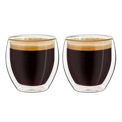 Creano 2er-Set doppelwandiges Espresso-Glas ''bauchig'' | 100ml