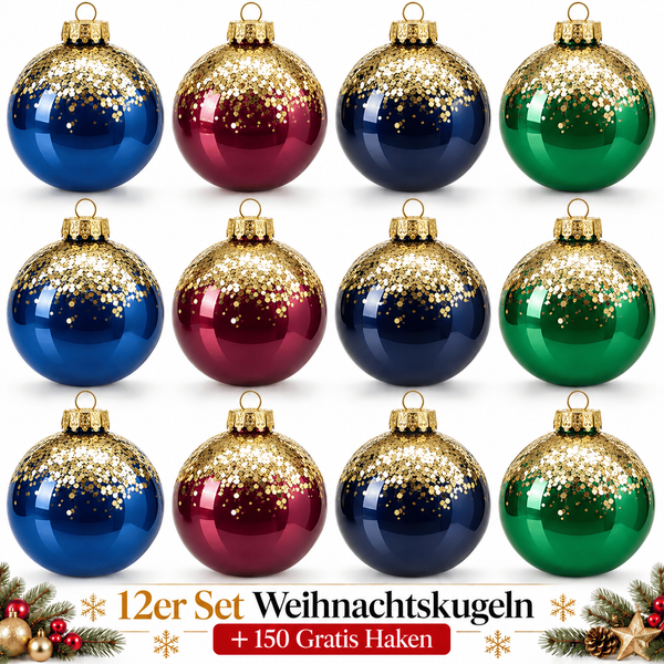 Weihnachtskugeln 12Er Set Plastik Christbaumkugeln Christbaumschmuck Kugeln K628-image