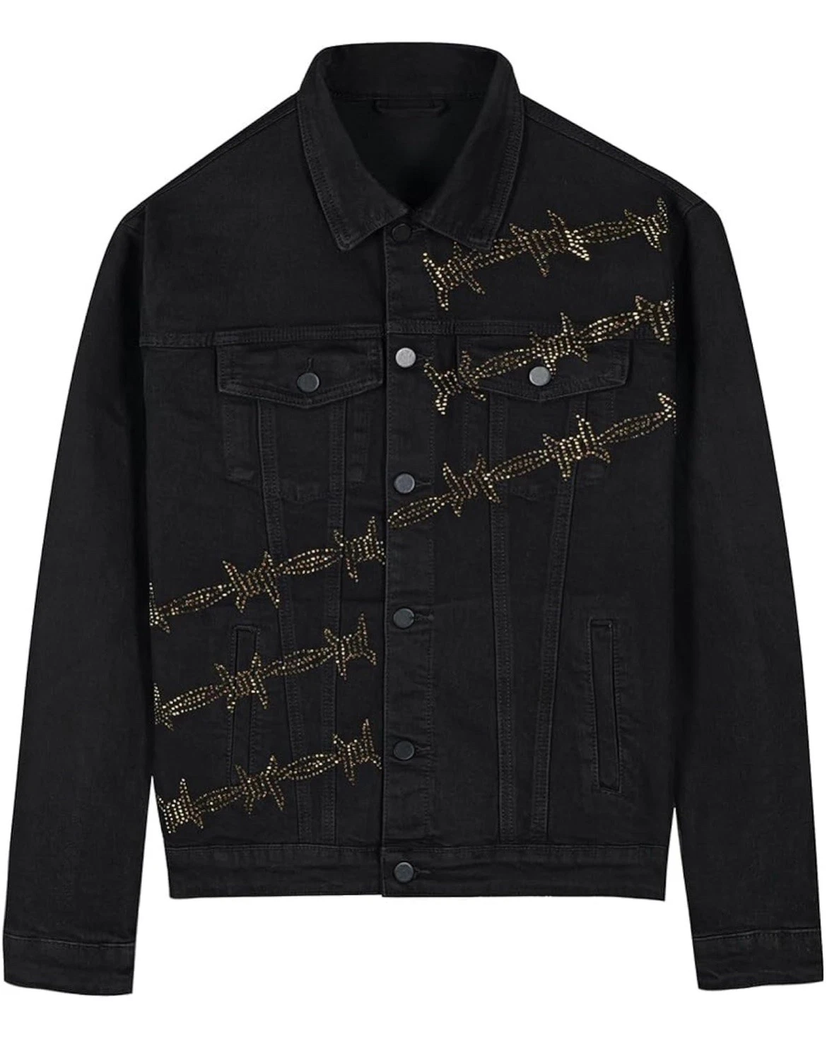 SHION7 Men's Denim Jacket, Slim Fit Streetwear Jean Jackets For Men, Fashionable