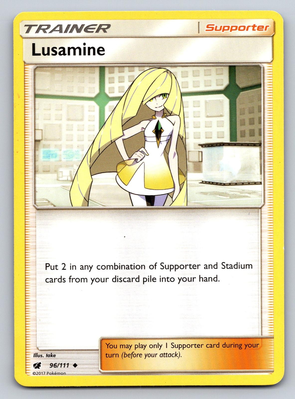 Lusamine 96/111 Uncommon Crimson Invasion Pokemon Lightly Played