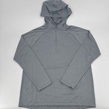 LEVELWEAR Hoodie Mens Medium Gray Quarter Zip Lightweight Performance Stretch