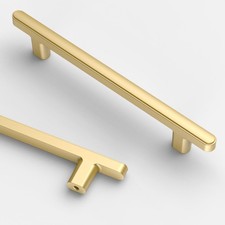 10 Pack 128mm 5 Inch Brushed Gold Kitchen Cabinet Handles Drawer Pulls