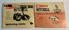 Lot of 2, Vintage 70s Garcia Mitchell Fresh Water Spinning Reels Fishing Booklet
