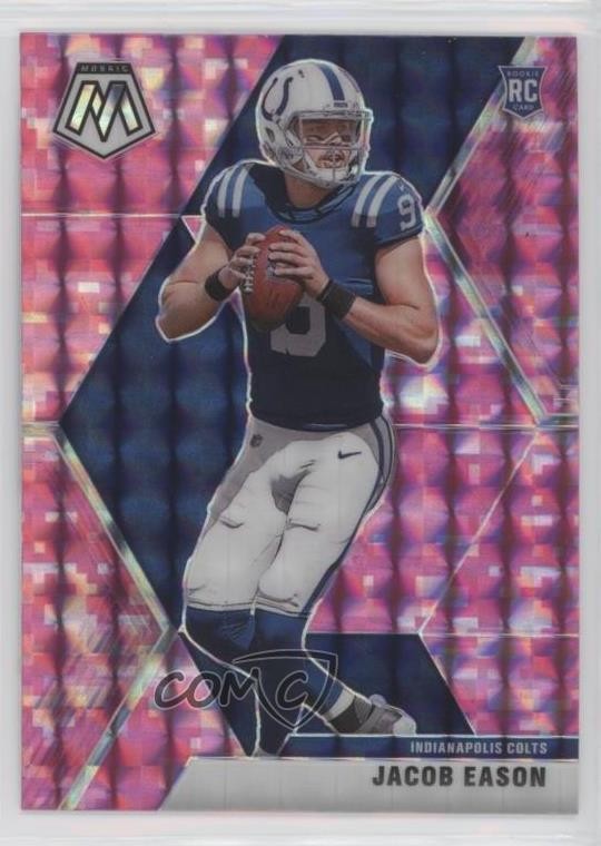 2020 Panini Mosaic Rookies Pink Camo Mosaic Prizm Jacob Eason #236 2l4
