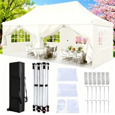Gazebo Pop Up 3x6 Impermeabile Gazebo da Giardino Altezza Regolabile con 4 Sacchi di Sabbia
