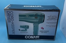 Conair 1875 Watt Fast Drying compact Hair Dryer Blue Dmged Box