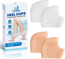 Silicone Heel Protectors for Women  Men   2 Pairs Heel Cups for Cracked Heel Re