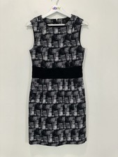 David Lawrence Dress Women 10 Black Sleeveless Knee Length Lined European Fabric