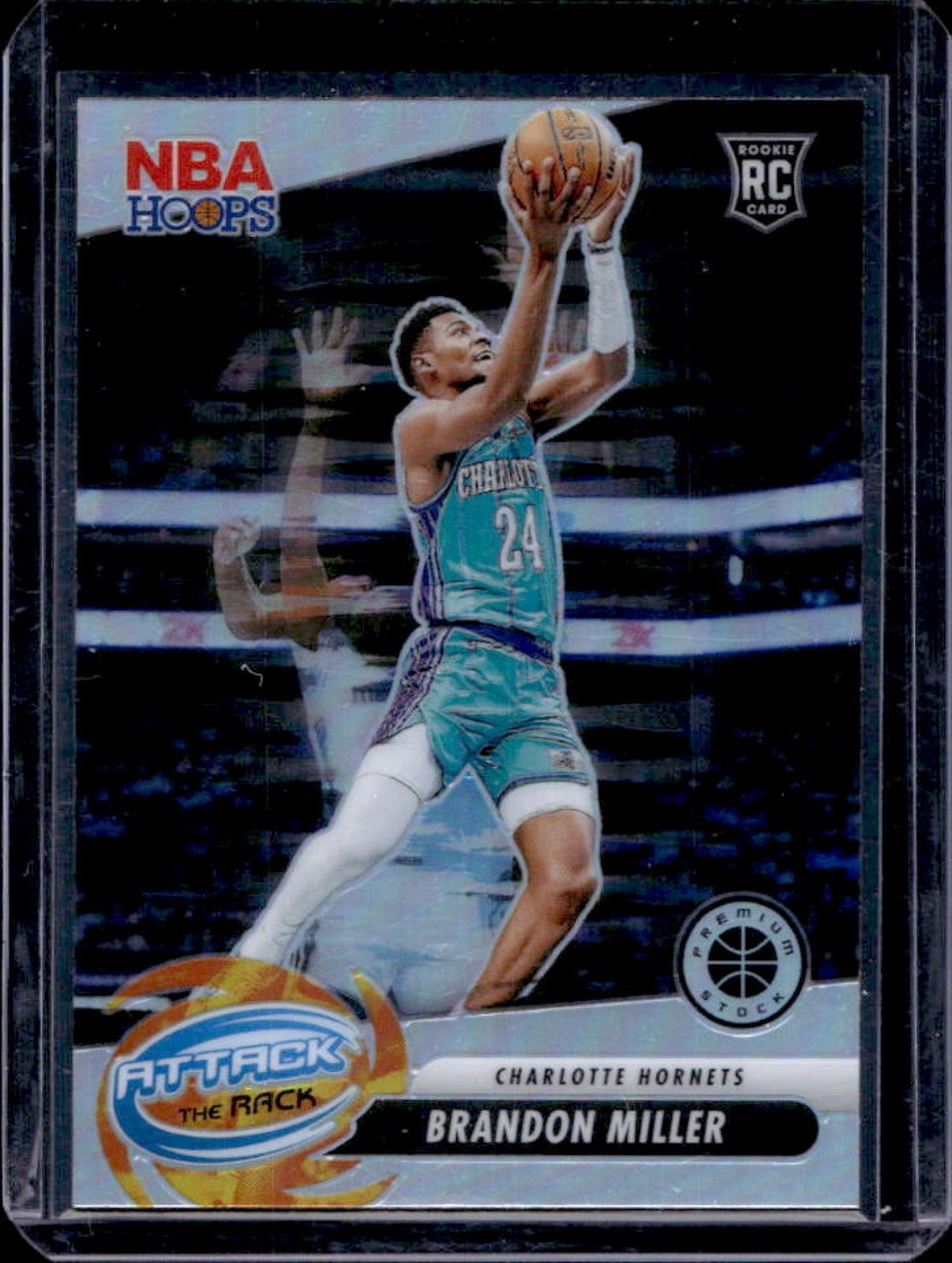 2023-24 Hoops Premium Stock Brandon Miller Attack the Rack RC Silver Prizm #10