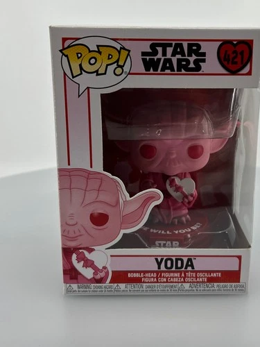 Funko POP! Star Wars Valentine's Day Yoda Pink #421 Vinyl Figure DAMAGED BOX