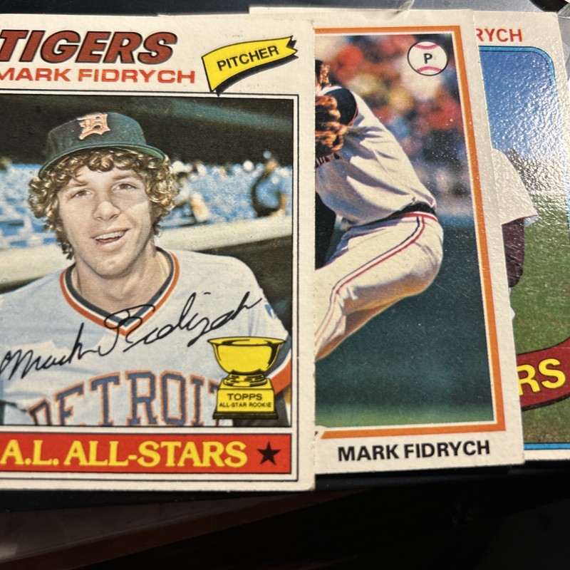 Mark “the Bird” Fidrych 3 Card Lot Detroit Tigers Pitcher