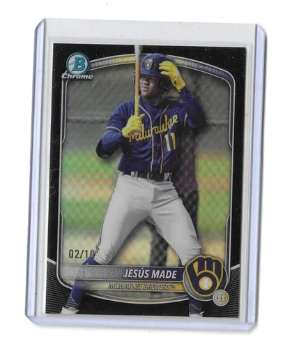 2025 Bowman - Chrome Prospects Jesus Made #BCP-50 Black Refractor /10 (RC)