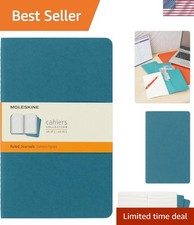 Cahier Journal, Soft Cover, Large 5" x 8.25" Ruled/Lined, Black, 80 Pages Set...