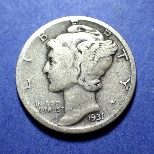 1931-D Mercury Dime  VG details