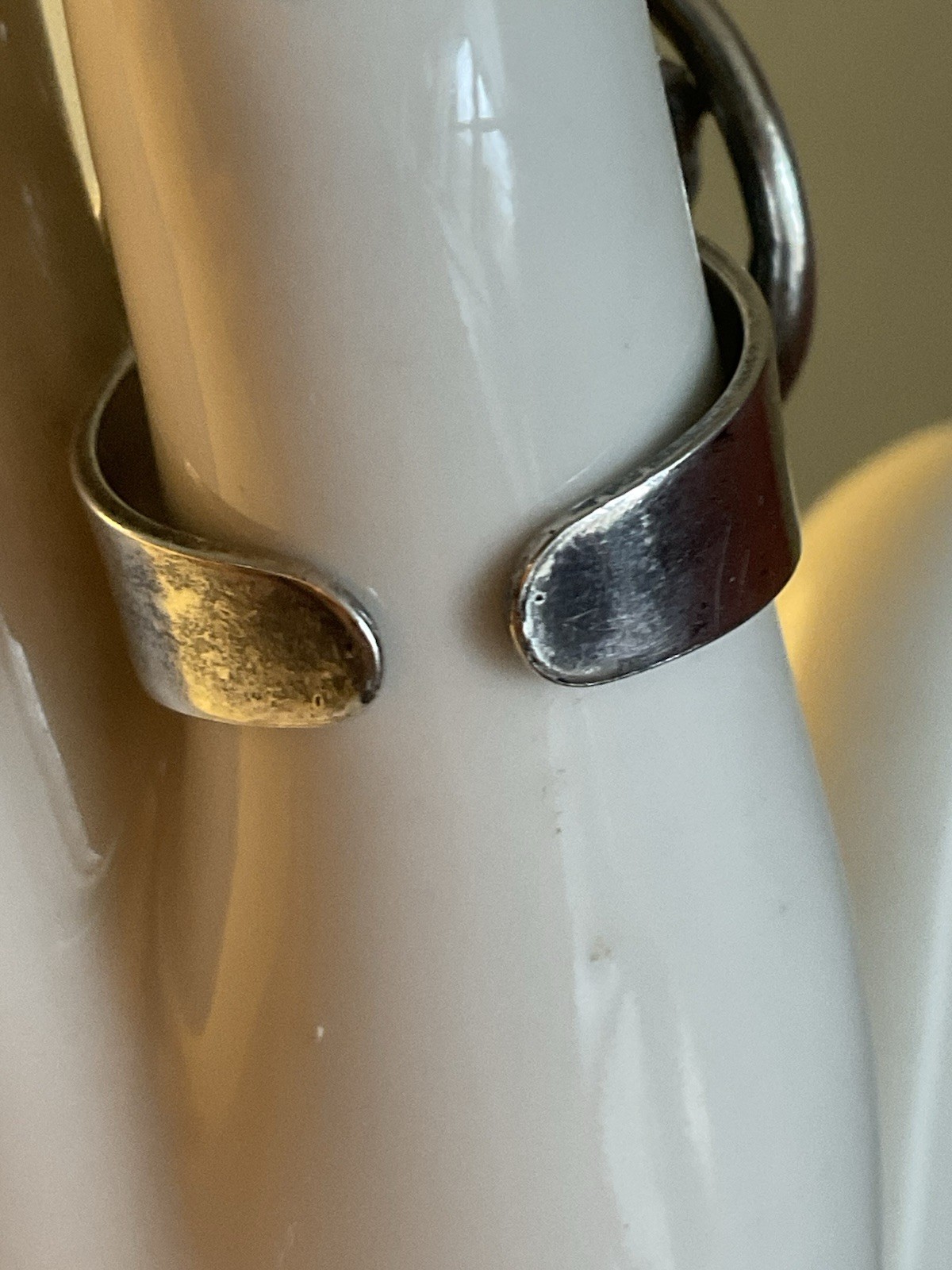 Vtg. Modernist Style Statement Ring Raw Amethyst … - image 4