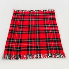 Troy Robe Wool Blanket Christmas Stadium Red Tartan Plaid Throw 54x60 Fringed NM