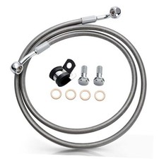 Braided Extended Front Brake Lines Stainless Steel Oil Hose for 42.5" Silver