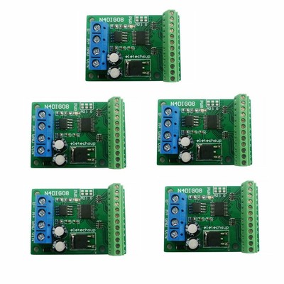 5 PCS 8ch RS485 to In/Out IO NPN PNP Controller Modbus RTU UART PLC Board Relay