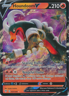 Houndoom V - 021/189 Ultra Rare Darkness Ablaze NM Pokemon TCG