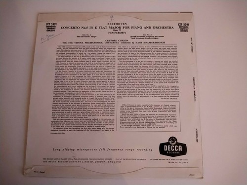 Curzon BEETHOVEN Emperor Vienna Philharmonic Orchestra Hans Knappertsbusch Vinyl - Picture 2 of 4