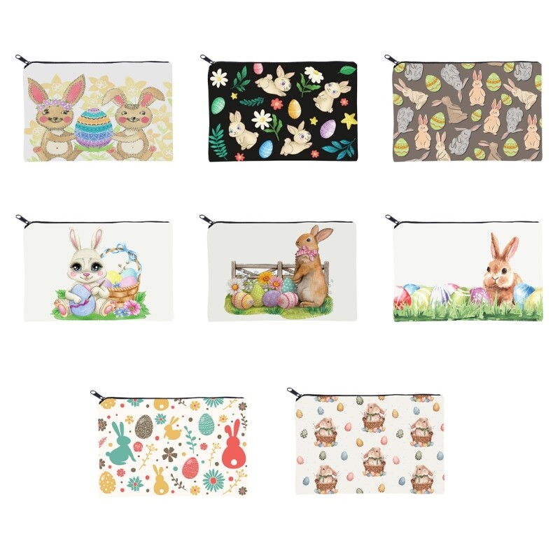Travel Toiletry Bag Easter Rabbit Cosmetics Bag Soft Makeup Handbag