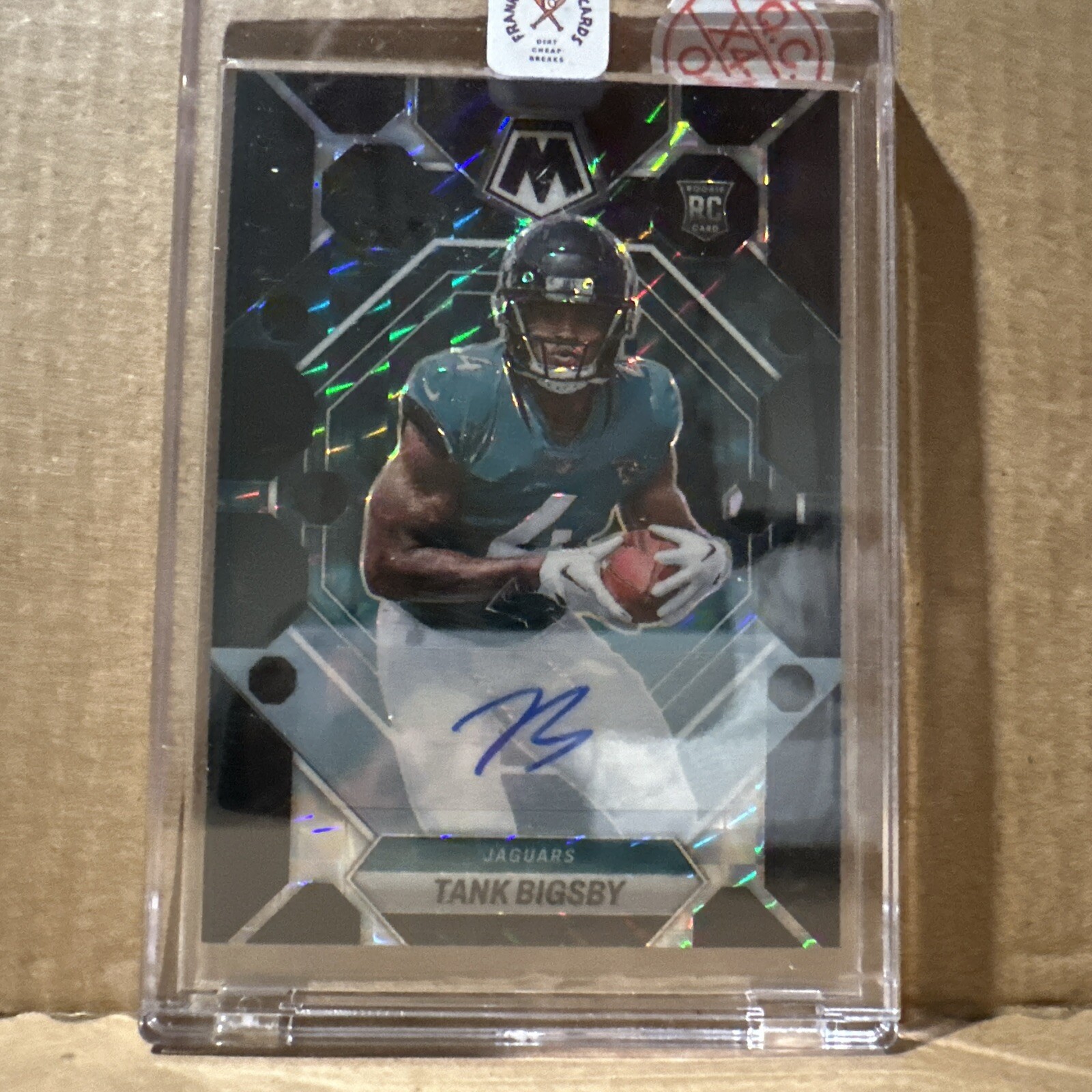 2023 Panini Mosaic Tank Bigsby 1/1 Black Rookie Card #364 Jags Auto