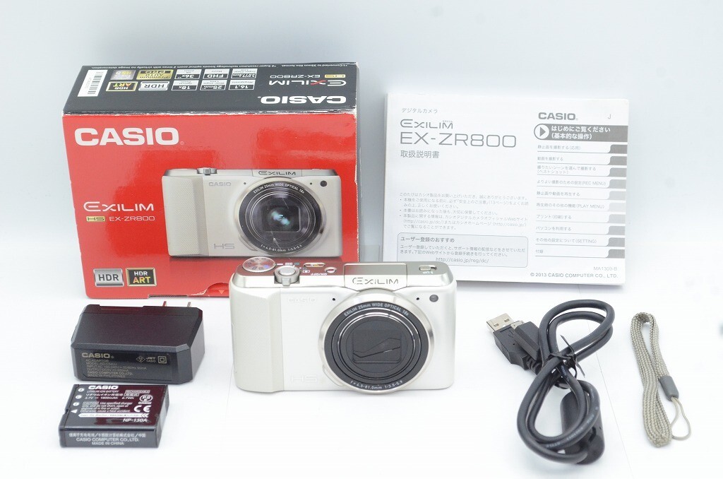 CASIO EXILIM EX-ZR800 16.1MP Compact Digital Camera White w/ Box 