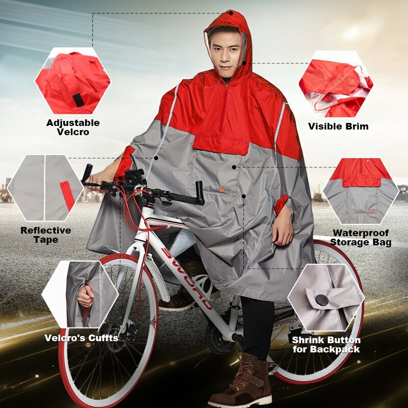 Chubasquero Impermeable Con Mochila Poncho De Lluvia Abrigo