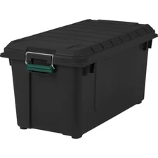 Storage Box 82 Qt. Heavy Duty Weather Tight Store-It-All Container Bin Black