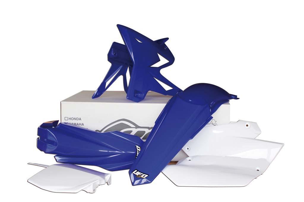 Kit plastiques YAMAHA 125 YZ bleu et blanc pour rénover le carénage abîmé 06-14