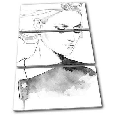 Portrait of Woman Illustration TREBLE Leinwand Wand Kunst Bild drucken