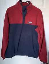 Lands' End Men's Heritage Fleece Snap Neck Pullover Medium