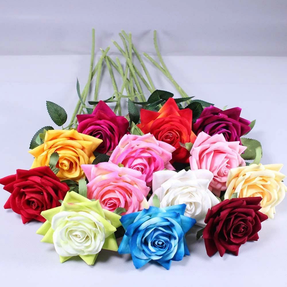 34cm Rose Silk Artificial Flowers Small Bouquet Head Fake, 55 OFF