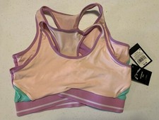Lot of 2 Art Class Girls Lightweight Sports Bra Racerback Pink Sz M Medium NWT