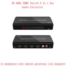 HDMI Switch 3 In 1 Out with Audio Extractor  ...