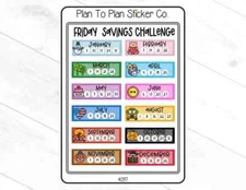 4097~~Every Friday Savings Challenge Planner Stickers.