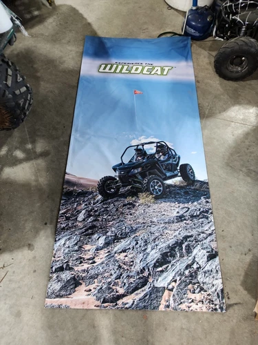 Arctic Cat Wildcat Sport Side by Side UTV ATV Garage Trailer  Banner Sign 7'3"