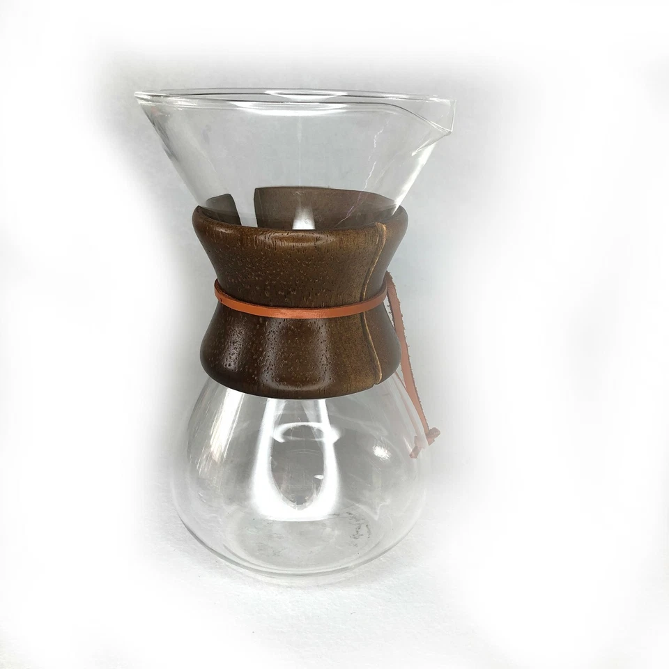 Vintage Comfify Chemex Type Pour Over Coffee Carafe Wood Collar 8” - Image 4 of 4