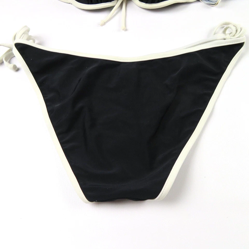 CALIFORNIA WAVES Black white swimsuit convertible top S, side-tie bottom XL - Image 4 of 4